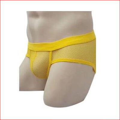 258 Mens Mesh Boxer Yellow Large
