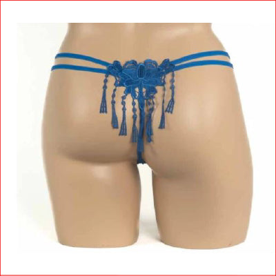 Tassel G-String Blue O/S