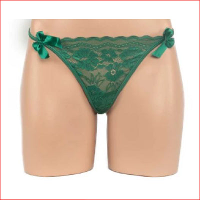 Jeweled Lace G-String Green O/S