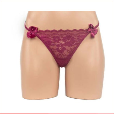 Jeweled Lace G-String Purple O/S