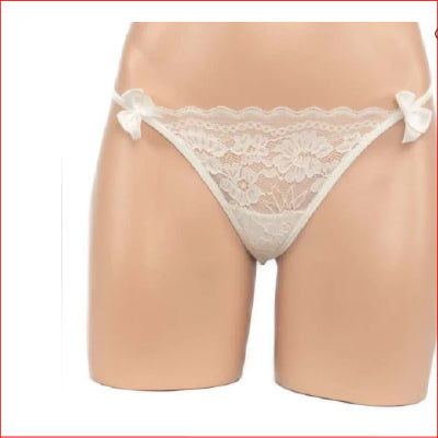 Jeweled Lace G-String White O/S
