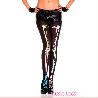 Skeleton Print Tights
