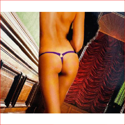 Baci - Pouch Thong with Metal Rings Purple