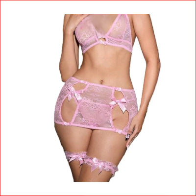 Soft Lace Bowknot 5pce Pink XL