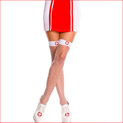 Nurse Mini Diamond Net Thigh High