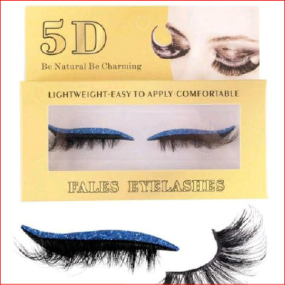 Glossy 5D Eyeliner Lashes Blue