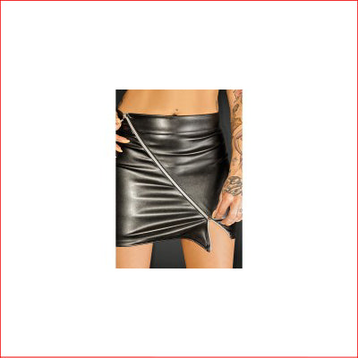 Ecoleather Skirt w/Zips Black 3XLarge