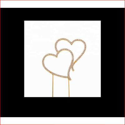 Cake Topper Gold Hearts
