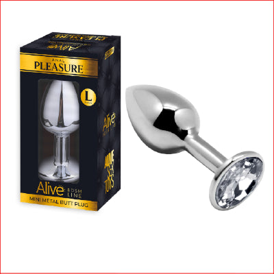 Pleasure Metal Butt Plug White Large