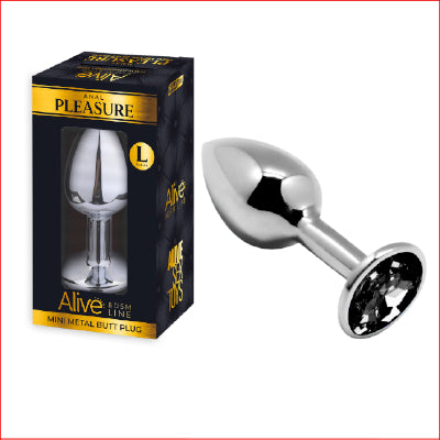 Pleasure Metal Butt Plug Black Large
