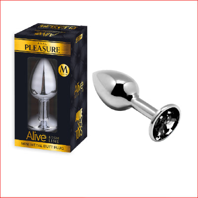 Pleasure Metal Butt Plug Black Medium