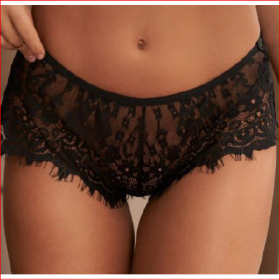 Patchwork Eyelash Trim Panty Black Small