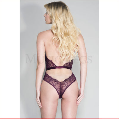 Halter Lace with Cheeky Back Burgundy