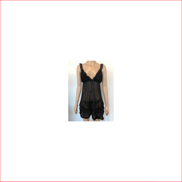 Ruffle Babydoll Black OS