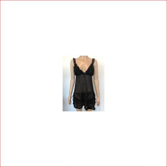 Ruffle Babydoll Black OS