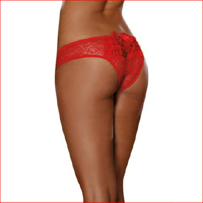 Dreamgirl 1300 Crotchless Ruffle Red Medium