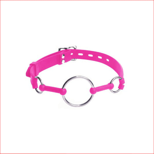 Silicone Gag with Metal Ring Pink