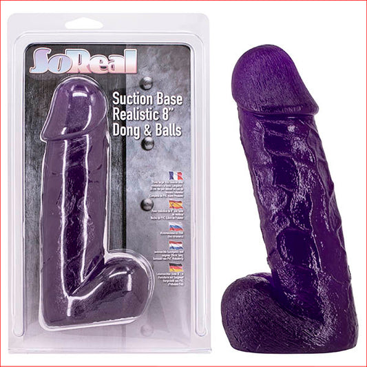 So Real 8" Realistic Dong Purple