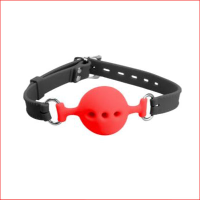 Silicone Breathable Ball Gag Blk/Red