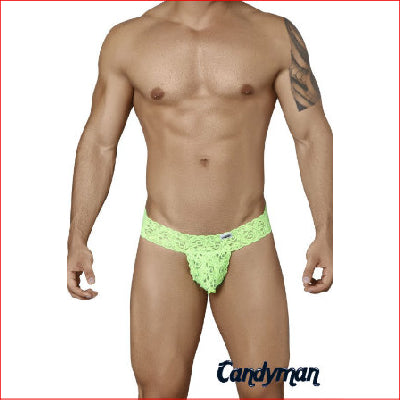 Candyman Lace Thong Green Small