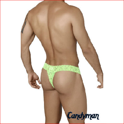 Candyman Lace Thong Green Small