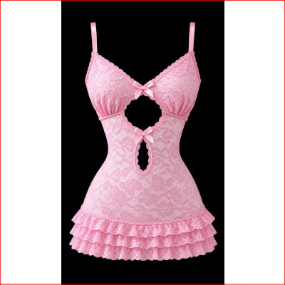 Sweet Ruffle Hem + G Pink XL