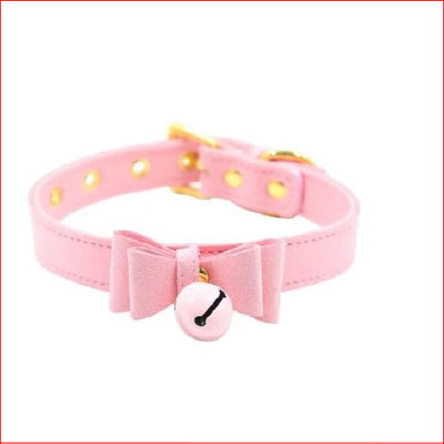 Bow Collar with Cat Bell Pink