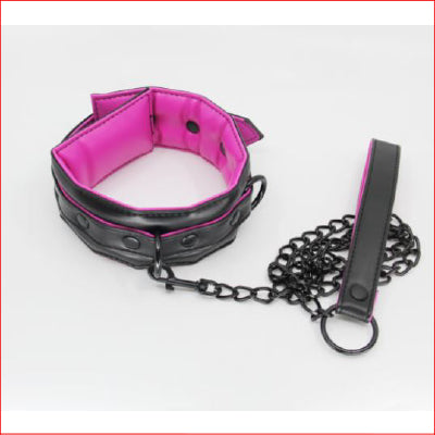 Hot Pink & Black Padded Collar/Lead
