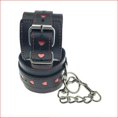Black & Red Heart Cuffs