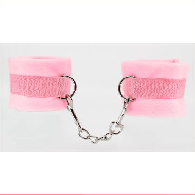 Plush Webbing Cuffs Pink