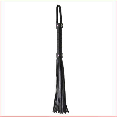 Heart Flogger Black w Pink Heart Inserts