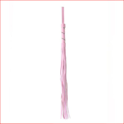Chain Wrapped Whip Pink Silver Trim