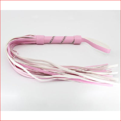 Chain Wrapped Whip Pink Silver Trim