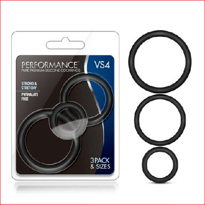 Performance VS4 Silicone Black 3pk Small