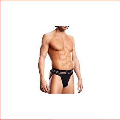 Blue Line Jock Strap Black w/Stripe L/XL