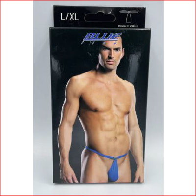 Blue Line Mens Pouch V String L/XL Blue