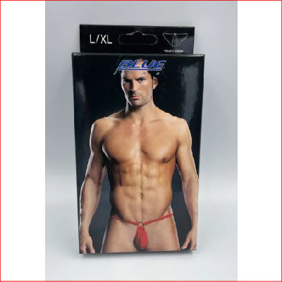 Blue Line Mens Pouch Bikini with Metal Rings L/XL Red