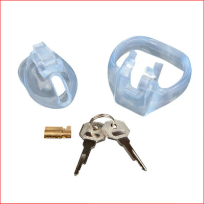 Blue Line Small Dick Acrylic Cock Cage Clear