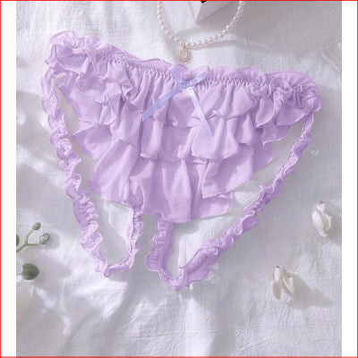 Mens Multi Layer Cake Hem Ruffle Purple