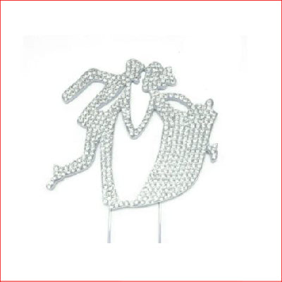 Cake Topper Sil Dancing Diamante