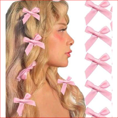 Clip On Hair Ribbon Bows 2pce