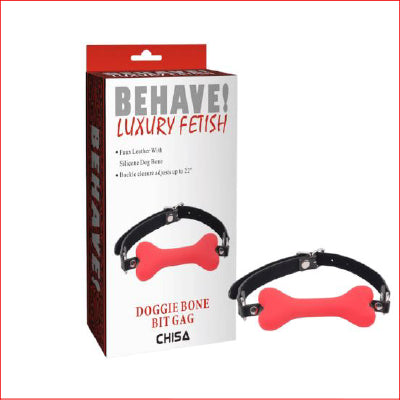 Behave! - Doggie Bone Bit Gag Red