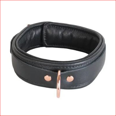 Leather Collar w/ Rose Gold Chain