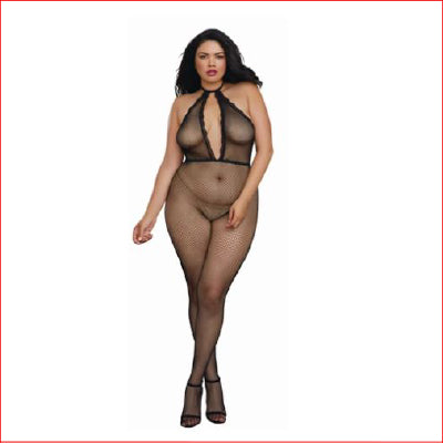Dreamgirl 0315X Bodystocking Halter Black