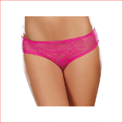 Dreamgirl 1300 Crotchless Ruffle Hot Pink Large