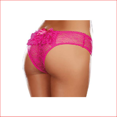 Dreamgirl 1300 Crotchless Ruffle Hot Pink Large