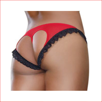 Open Back Heart Pants Red Medium