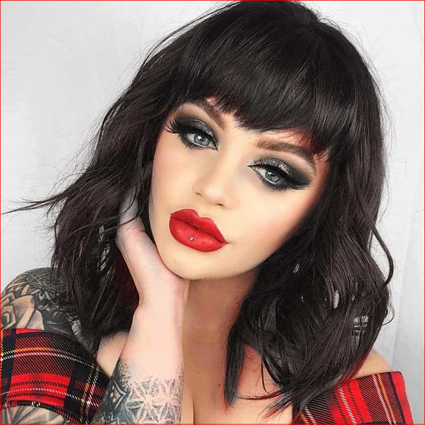 Wig Medium Wavy Black