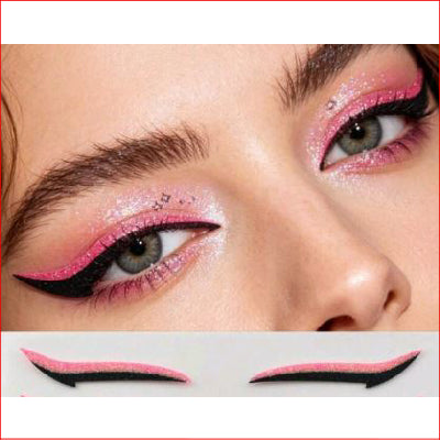 Eyeliner Stickers 10pc Black/Pink