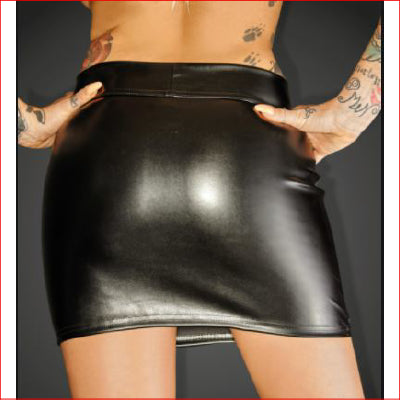 Ecoleather Skirt w/Zips Black 3XLarge